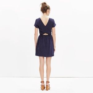 Madewell Silk Cross Back Dress in dots and stars